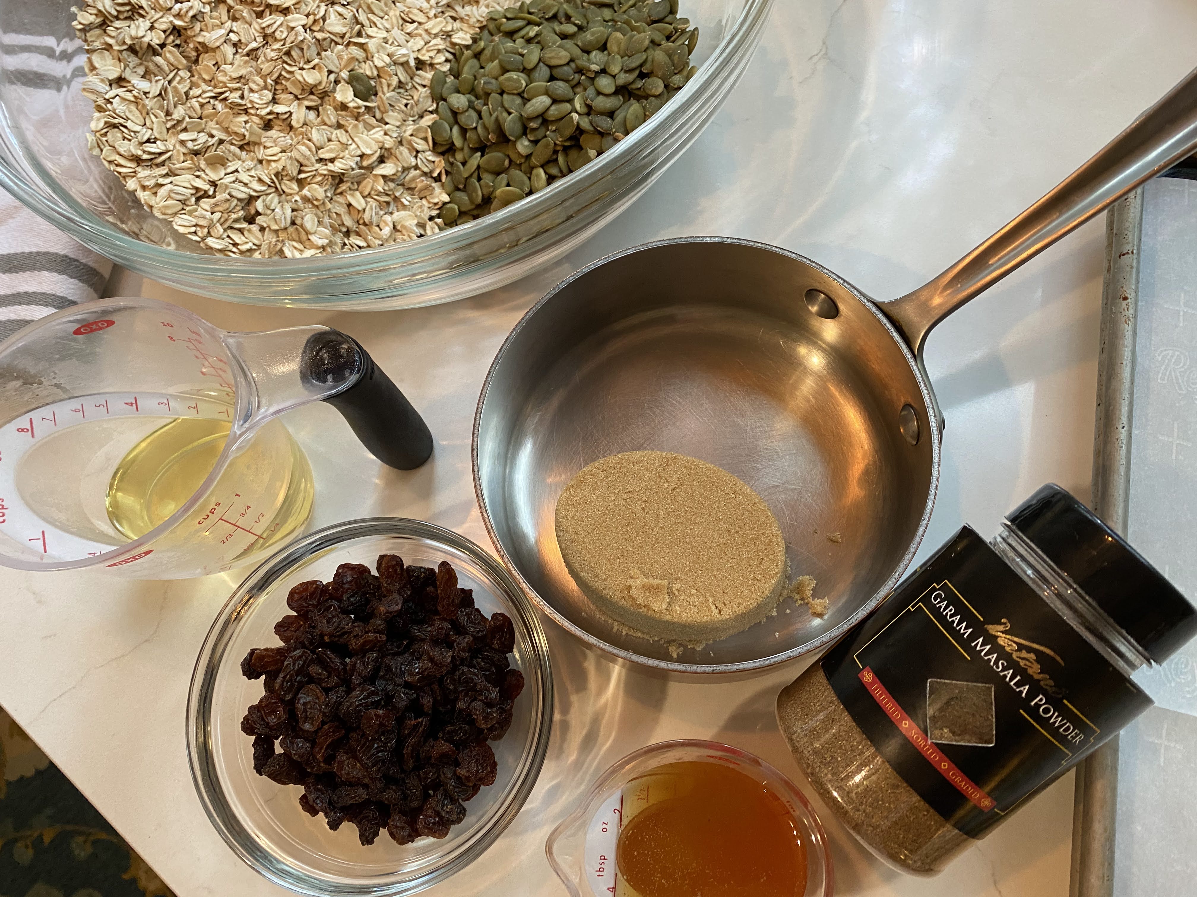 Granola mise en place