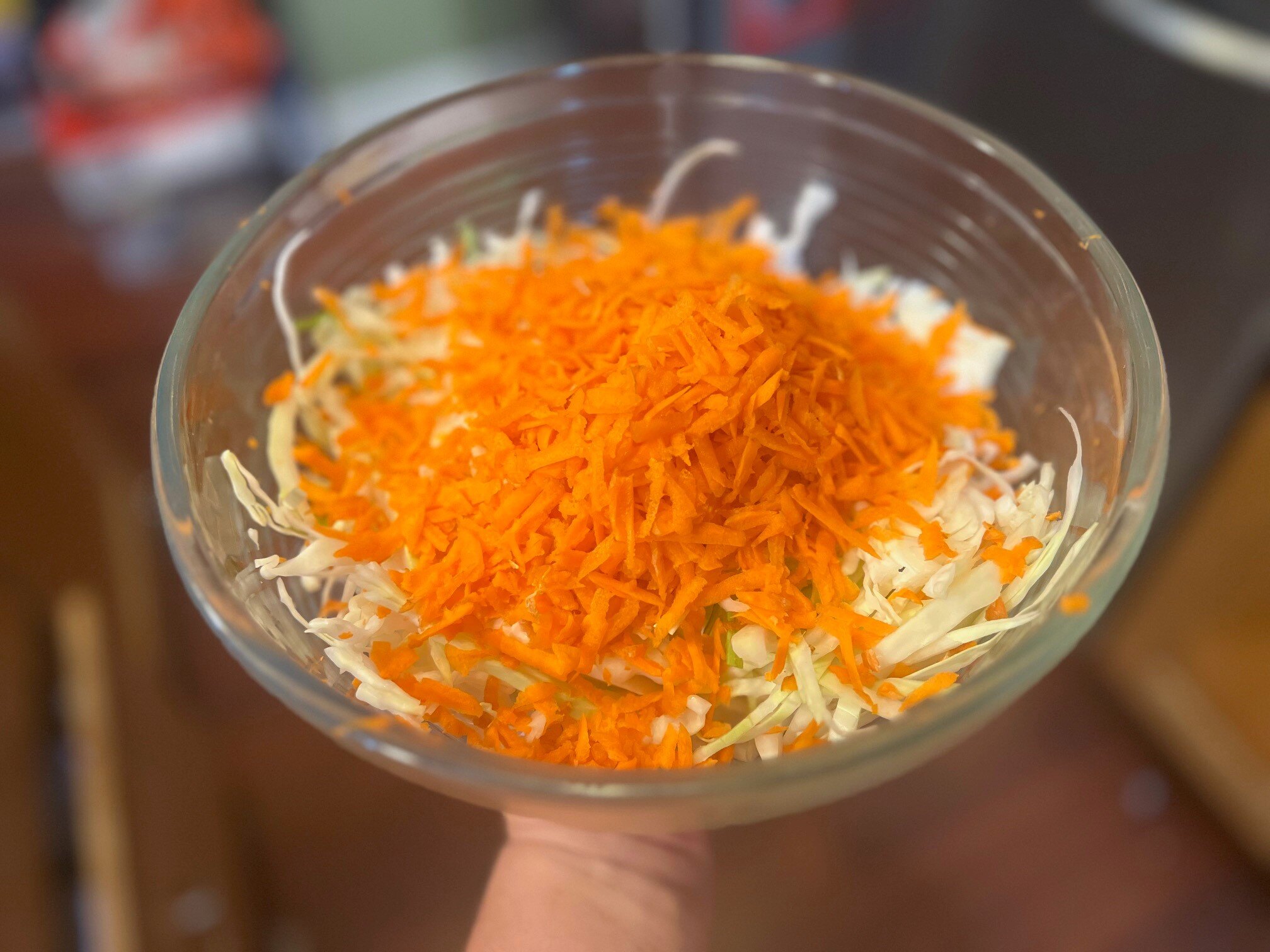 Grated carrots added