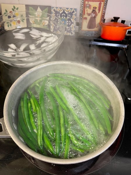 green beans blanching