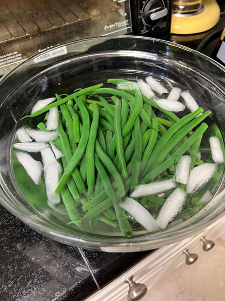 green beans ice bath