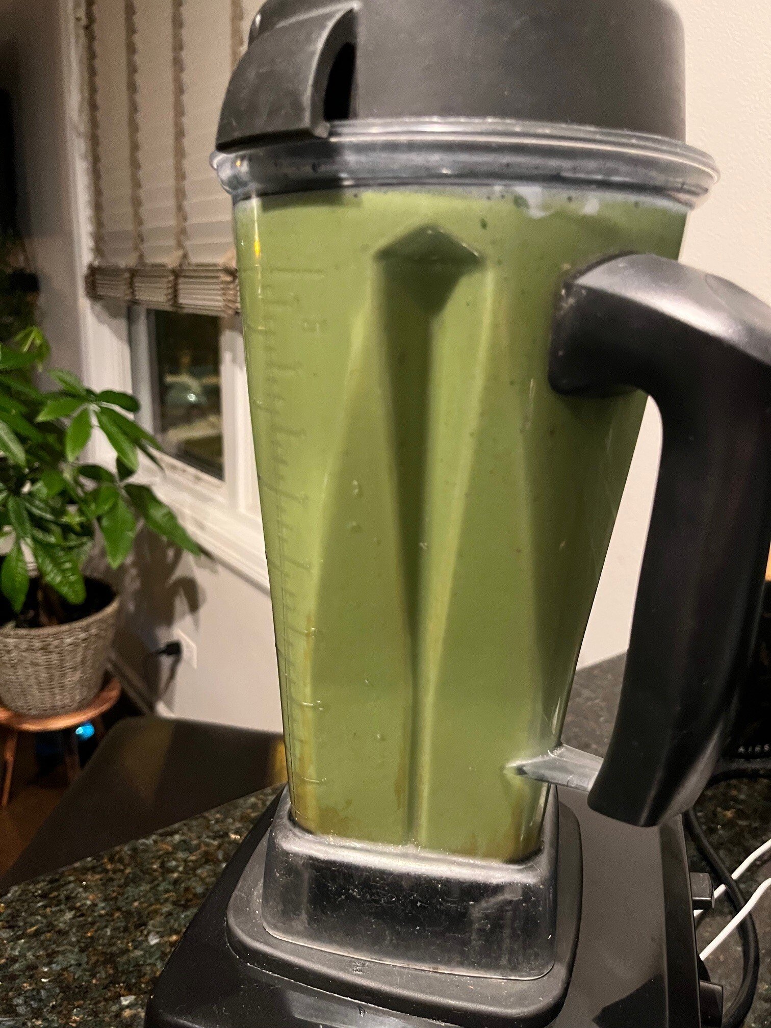 Green smoothie in vitamix