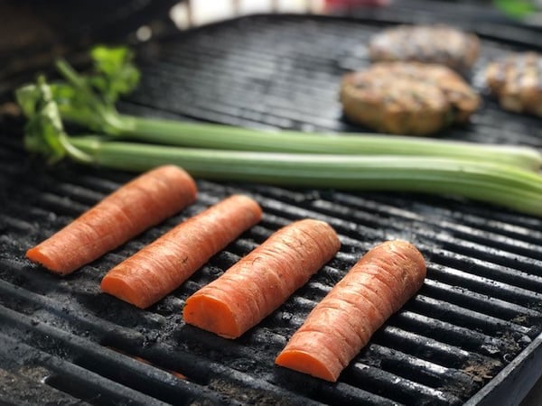 grilled carrots and celery