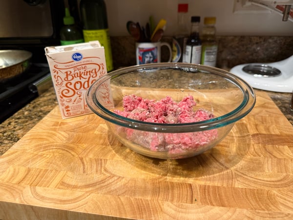 Ground beef and baking soda