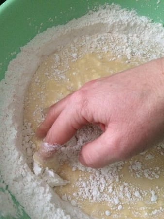 hand mixed dough