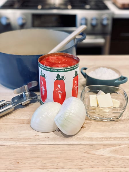 ingredients and equipment for sauce