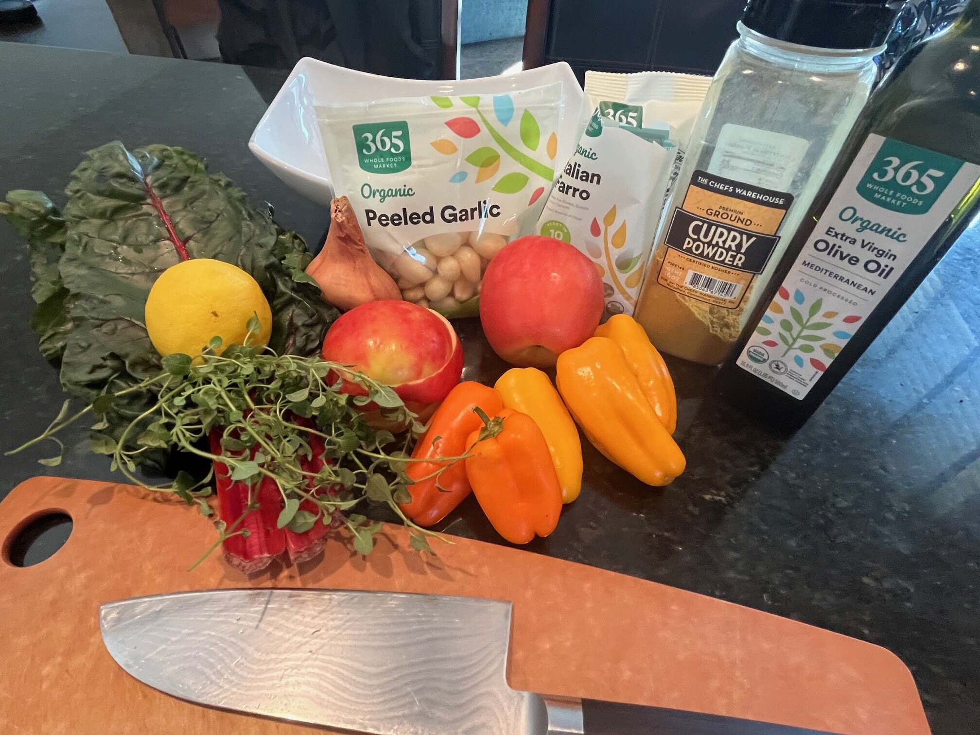 Farro salad ingredients