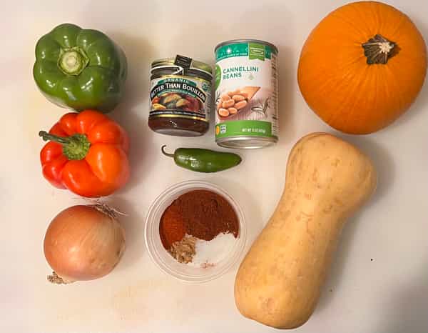 Vegan chili ingredients