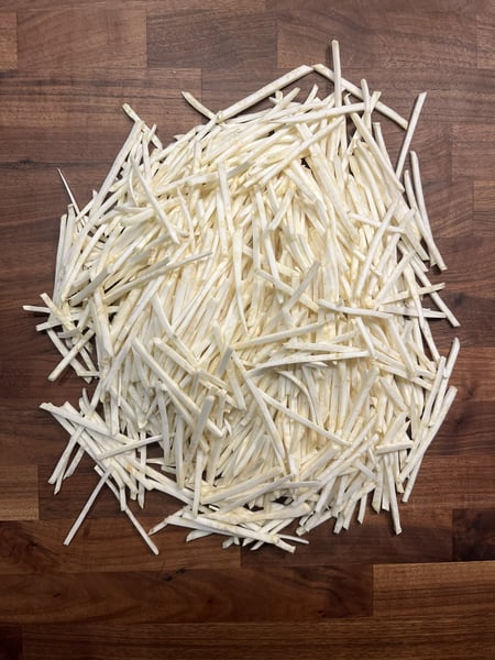 Julienne celery root