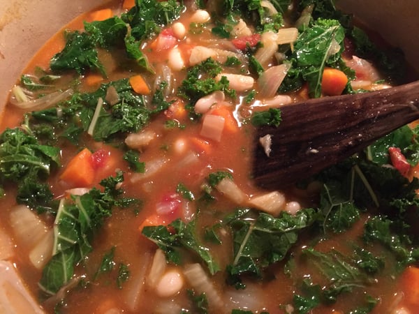 kale and beans