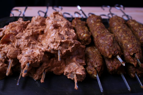 killer kebabs on a homemade hibachi