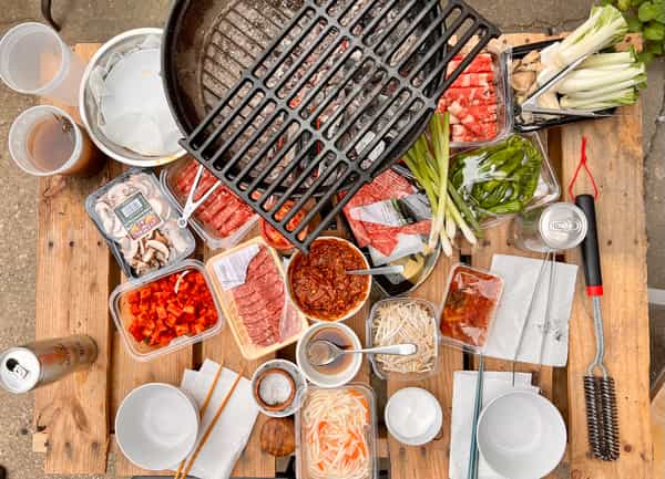 Korean grill mise en place