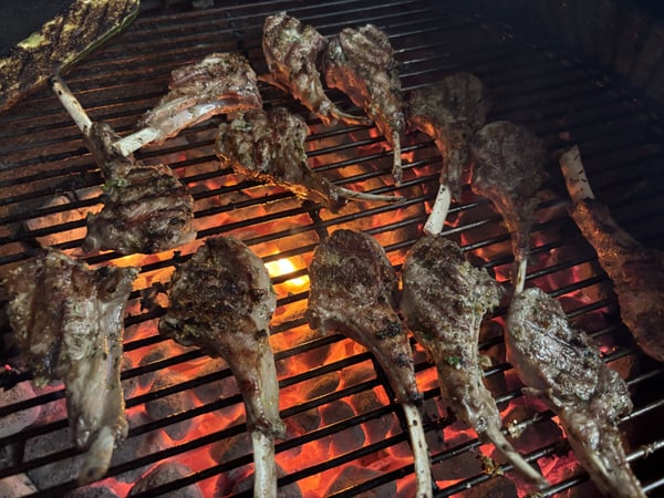 Lamb chops flipped