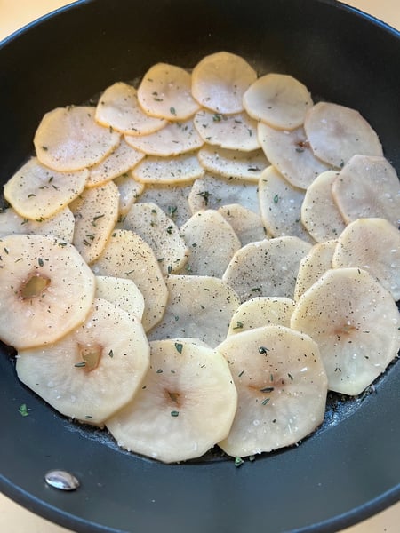 layering potatoes