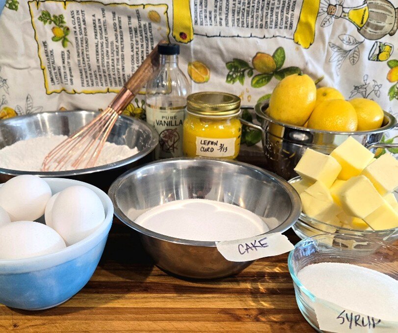 Lemon cake mise en place