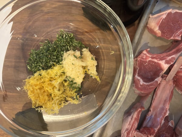 Marinade ingredients in bowl