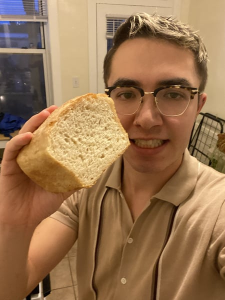 Matt holding bread