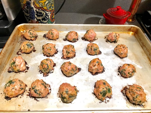 meatballs out of the oven