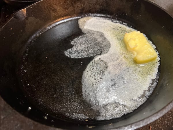 Butter in skillet