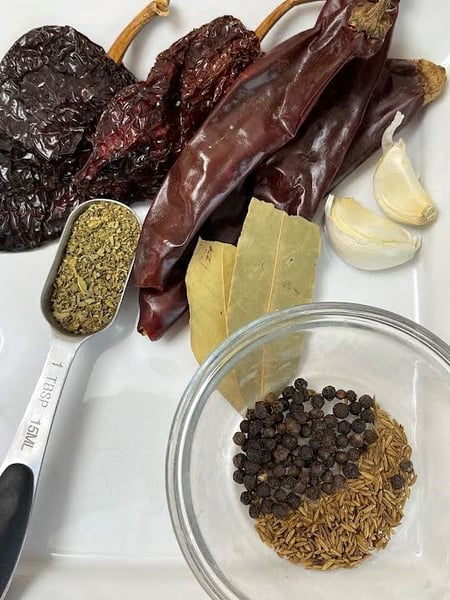 mexican adobo mise