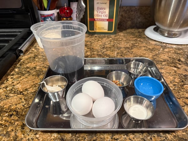 Egg mise en place