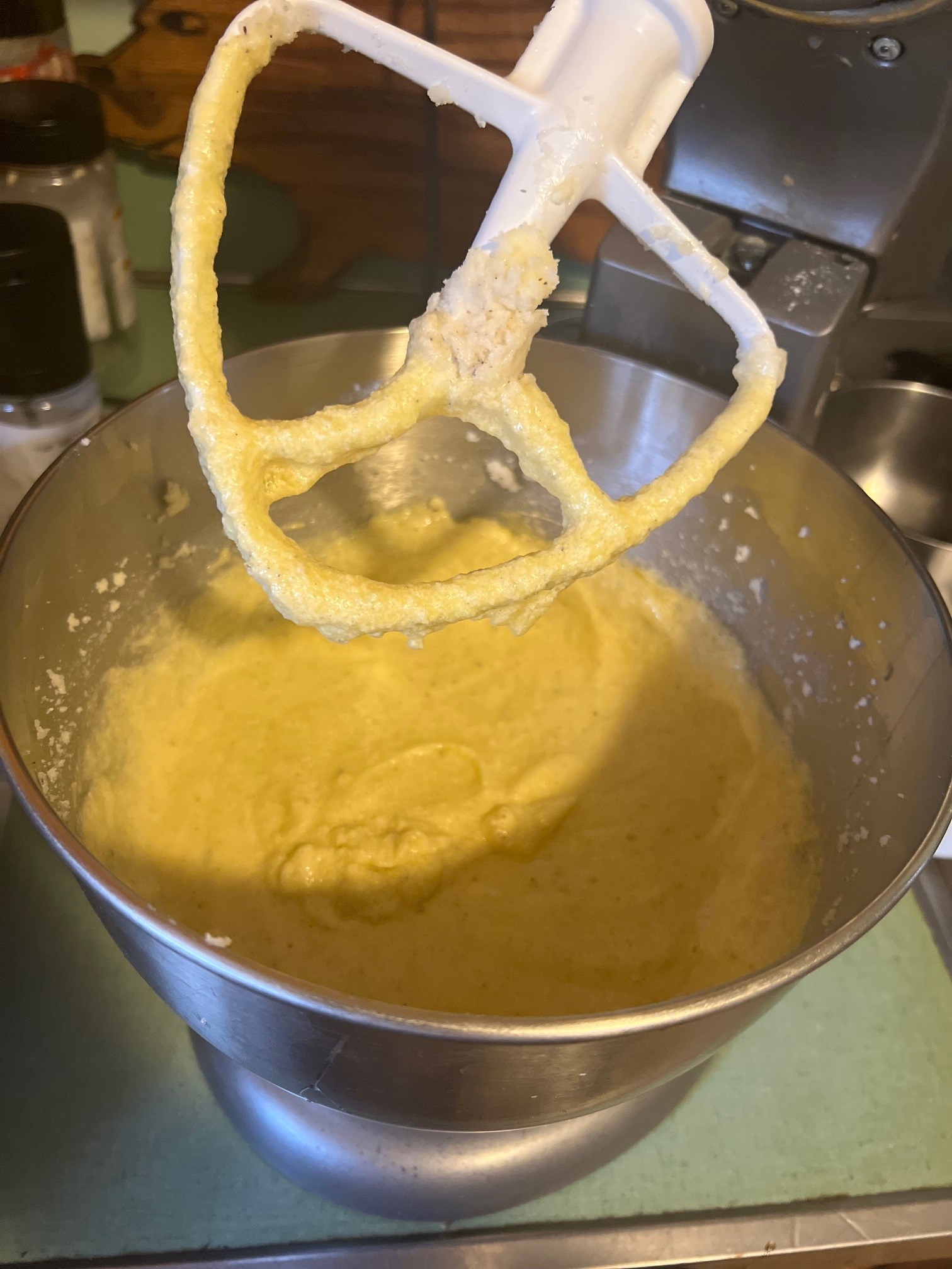 Batter in mixer