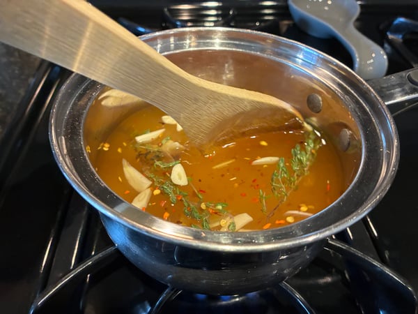 Stirring mushrooms