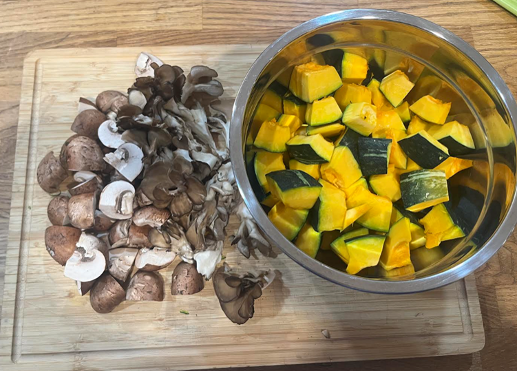Mushrooms and Squash