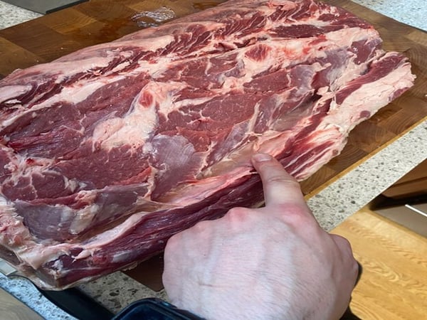Natural seam of meat