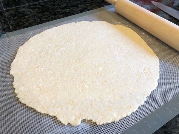 olled out disc of dough