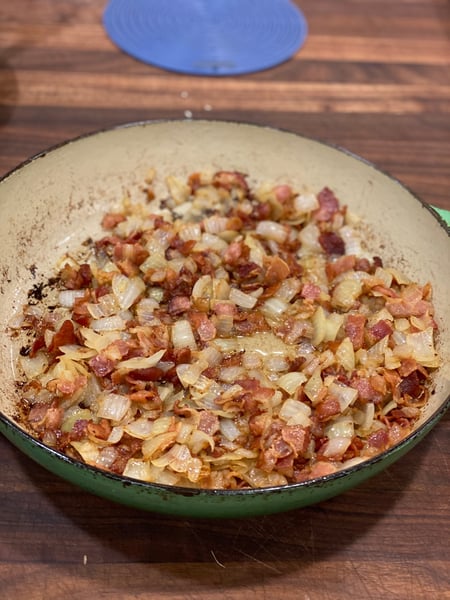 onions and bacon