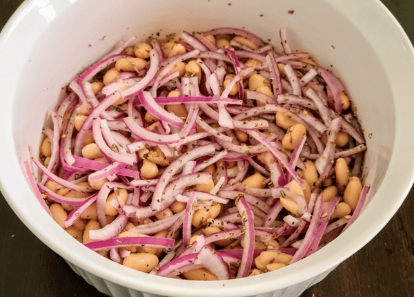 onions and beans