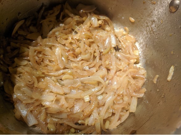 onions caramelizing