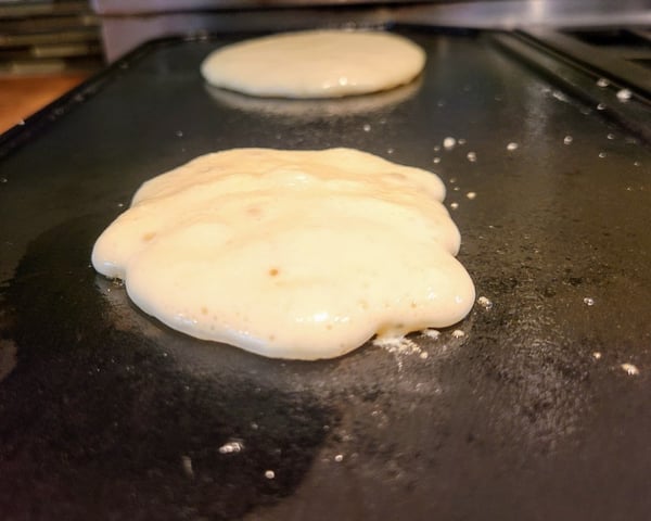 pancakes on griddle-2
