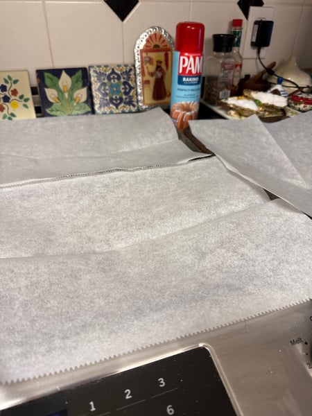Parchment lined trays