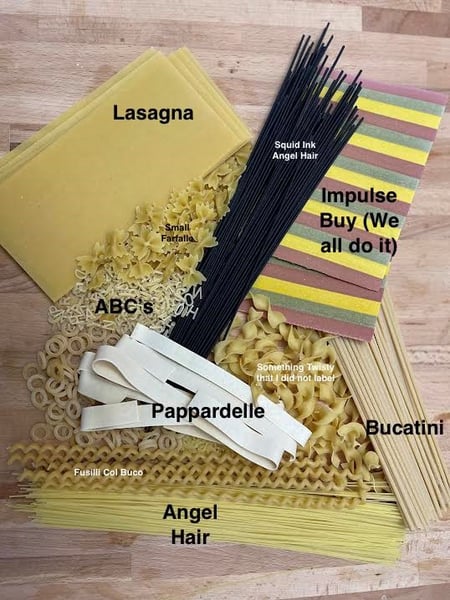 pasta shapes labeled