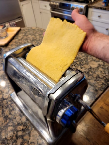 pasta through machine