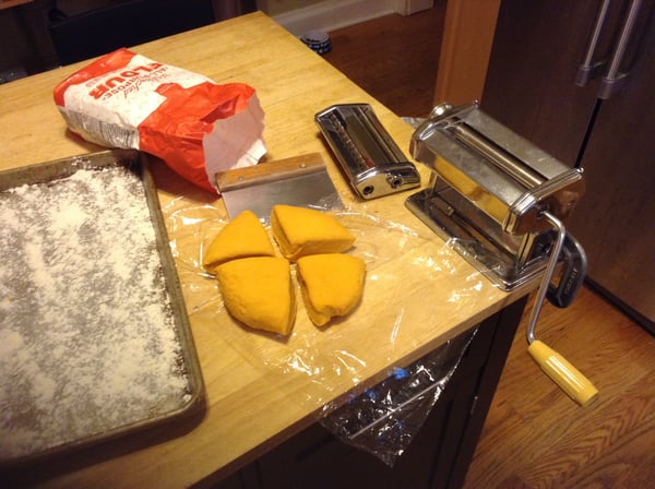 pasta dough quarters