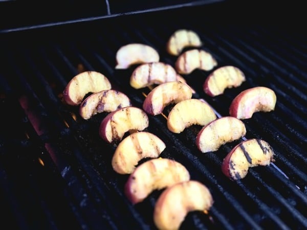 Peaches flipped on grill