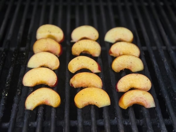 Peaches on grill