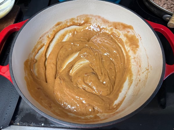 Peanut butter added to jelly