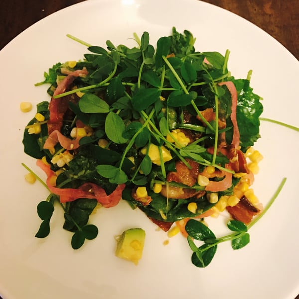 pea shoot plated pea shoot plated