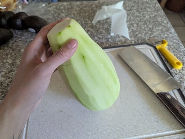 Peeled papaya