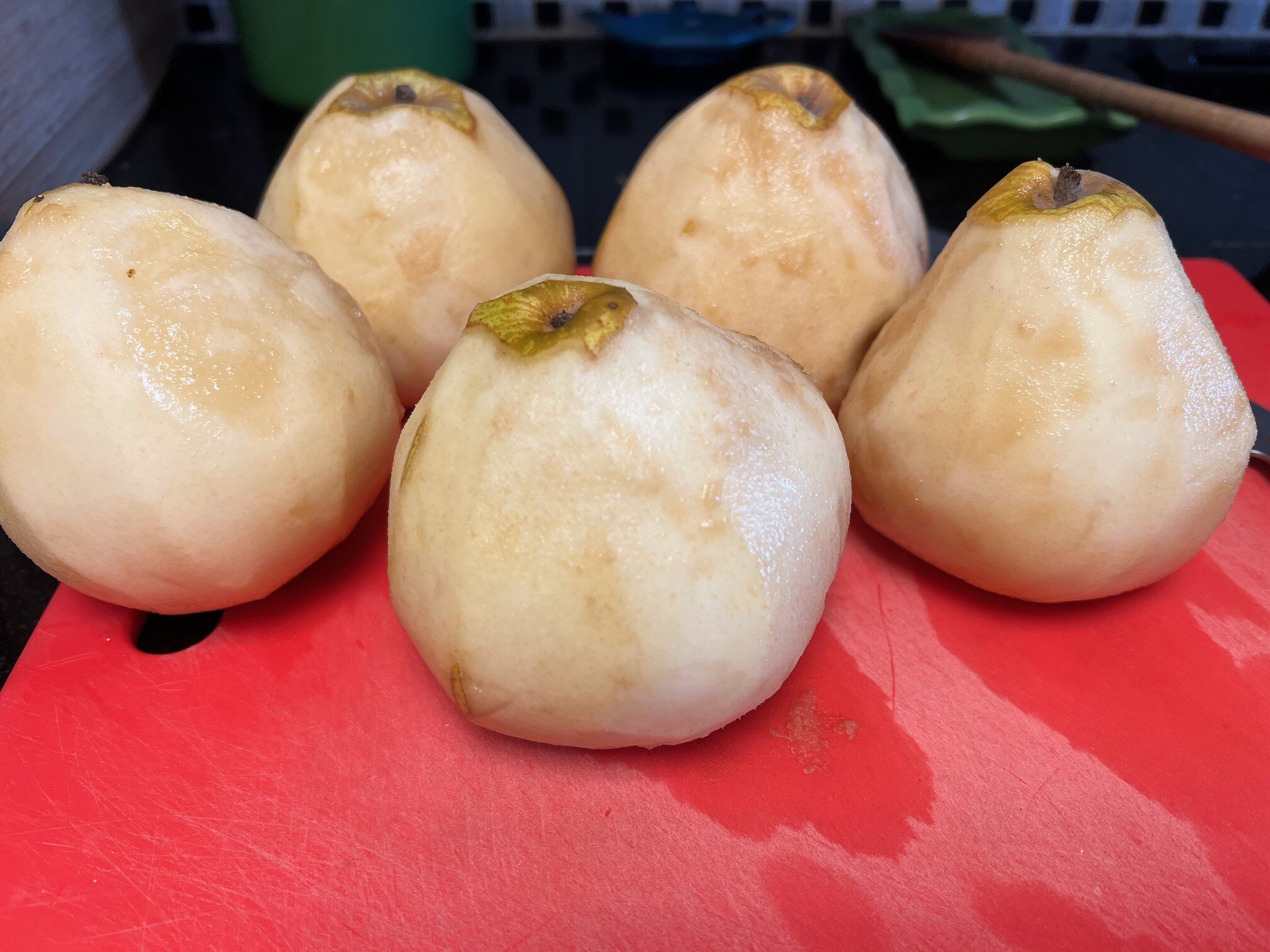 Peeled pears