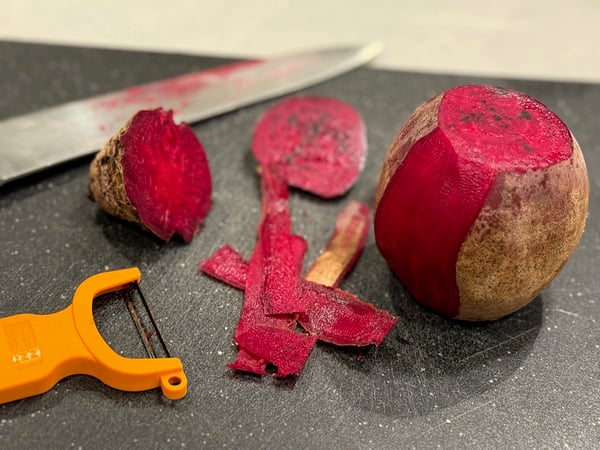 Peeling beets