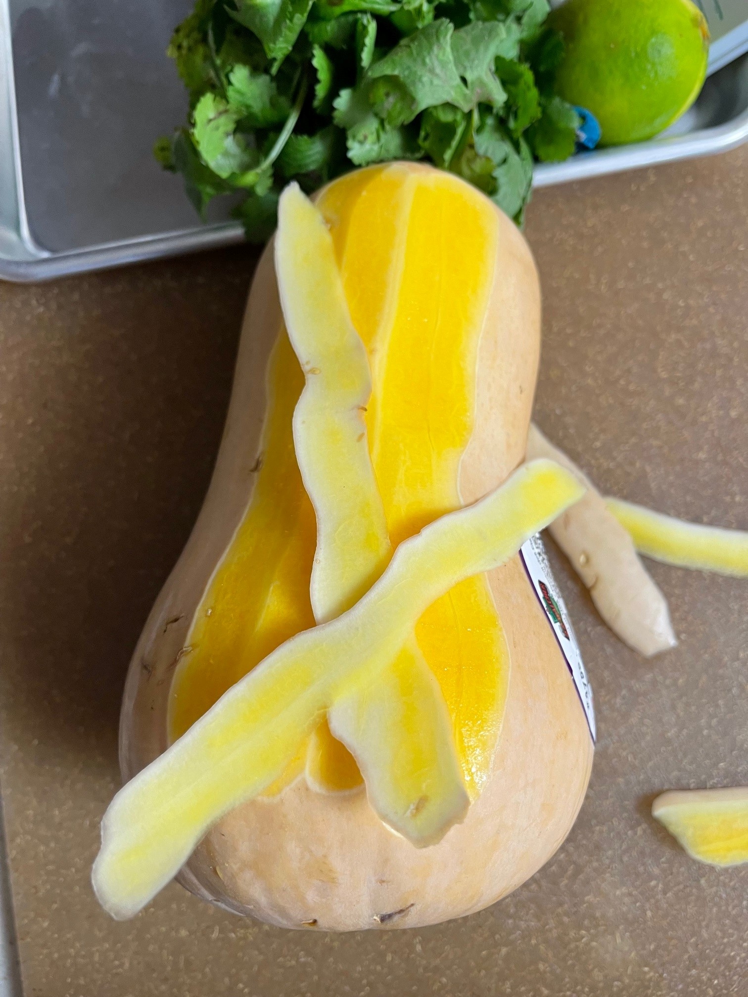 Peeling Butternut Squash