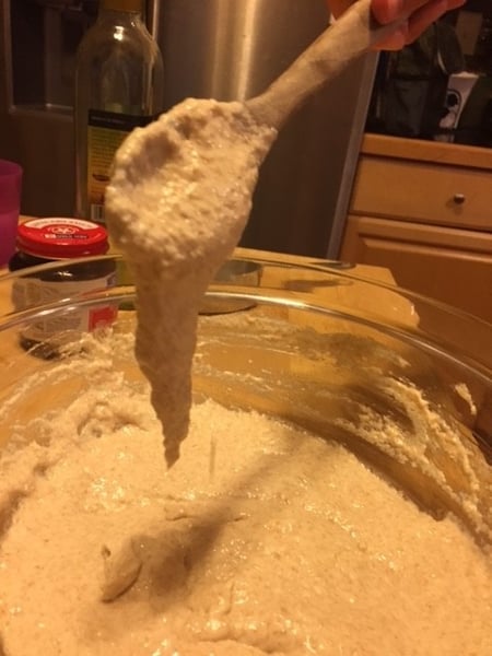 pita dough spoon