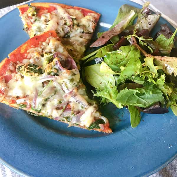 Pizza and salad