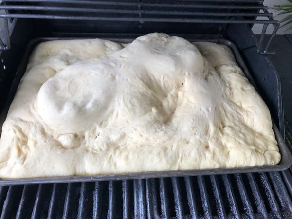 pizza dough on grill 2