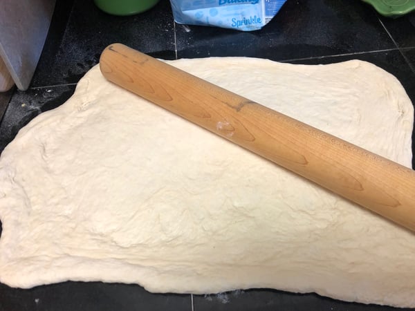 pizza dough rolled