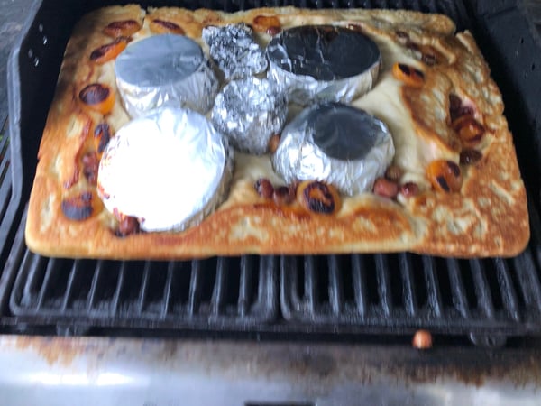 pizza flipped on grill